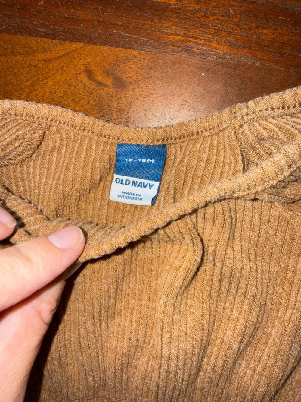 Old Navy Girls Ribbed Long-Sleeve Dress in Tan‎